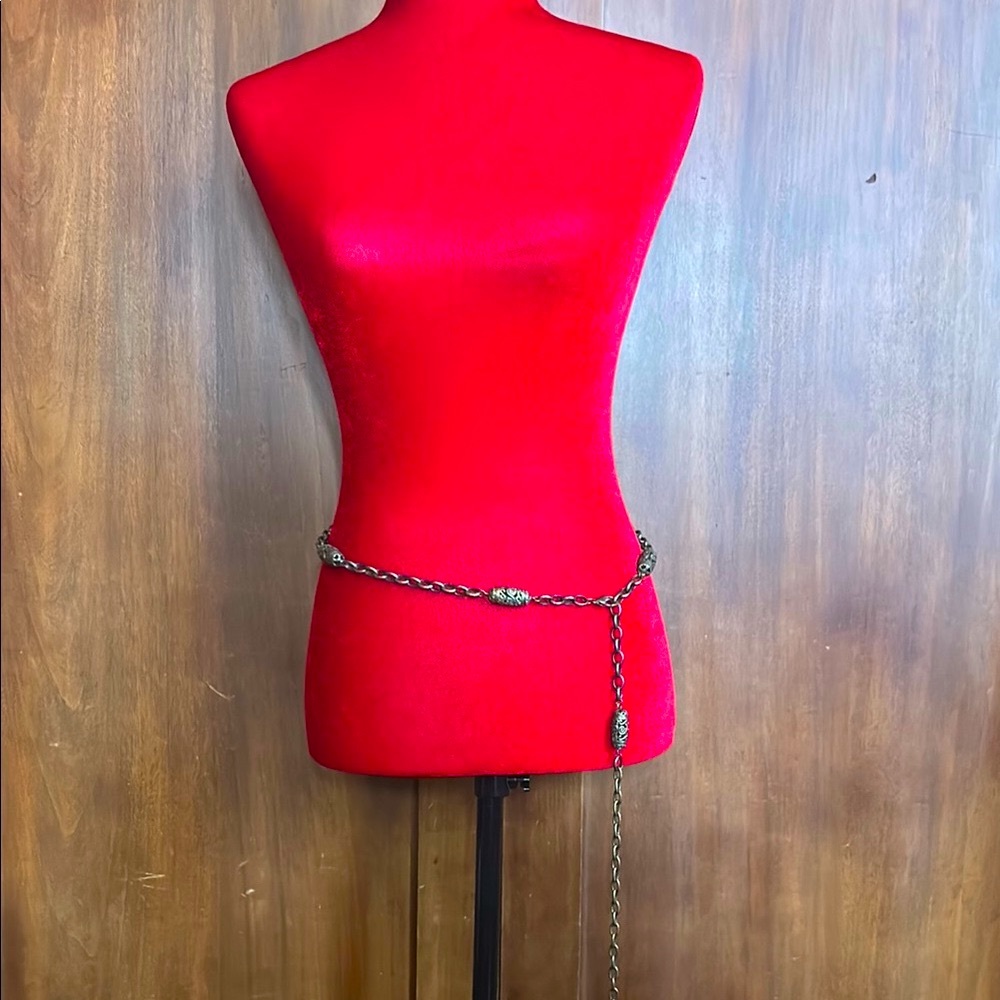 Rustic Bronze Scrolled Beads Chain Belt - Picture 2 of 5